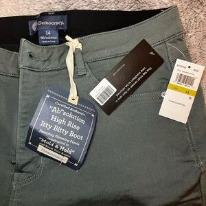 NWT - Democracy “Ab”solution High-Rise Itty Bitty Boot Pants-Size 14-Olive Green
